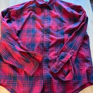 L.L. Bean Red & Black Plaid Flannel Shirt - Men